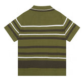 AMIRI Striped Pointelle-Knit Polo Shirt